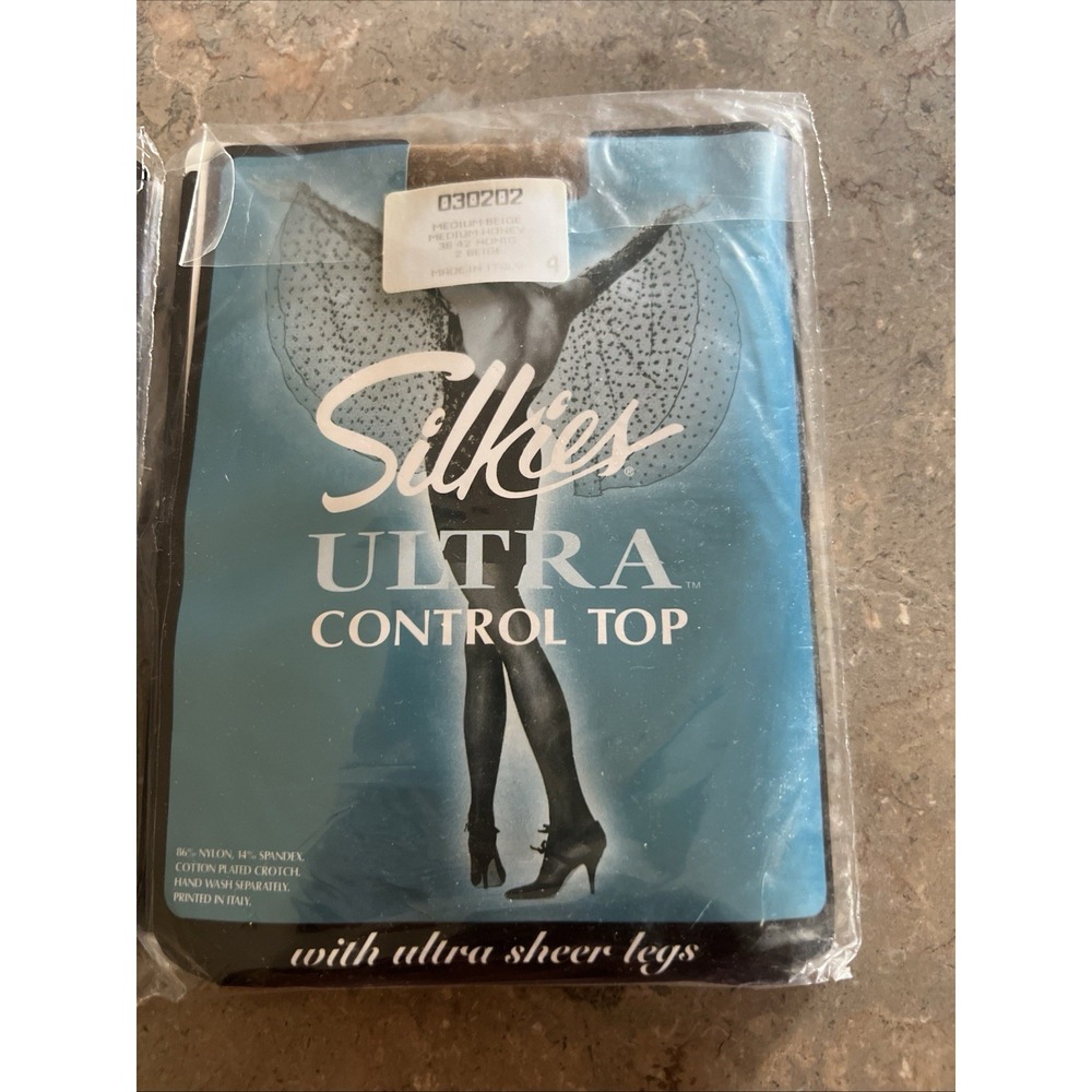 Silkies 2 Pairs Control Top Pantyhose Medium Beige/honey # 030202